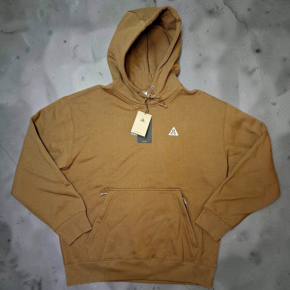 Nike ACG Tuff Fleece Therma-FIT Pullover Hoodie Men's Medium Mosswood Brown NWT